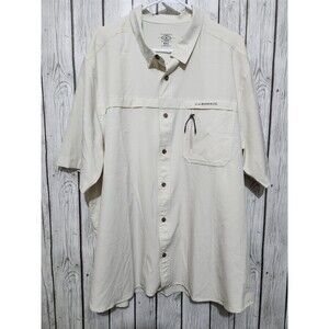 GH Bass and Co Mens Shirt XXL Outdoor Performance Fishing Beige Utility Gorpcore